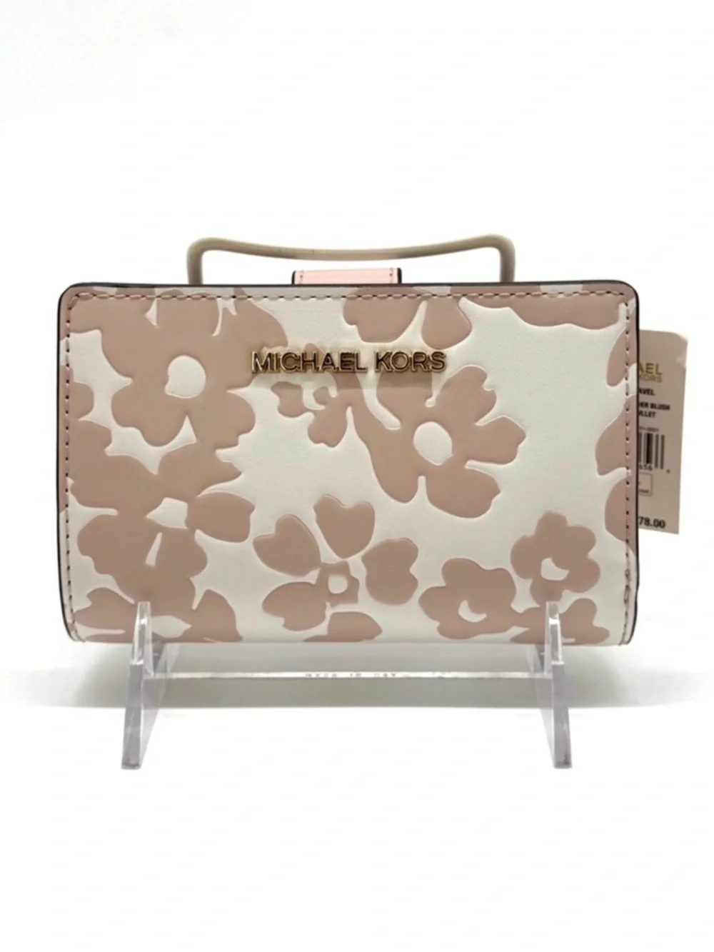 Michael Kors Medium Quilted Bifold Zip Chain Wallet Powder Blush - Picture 2 of 10